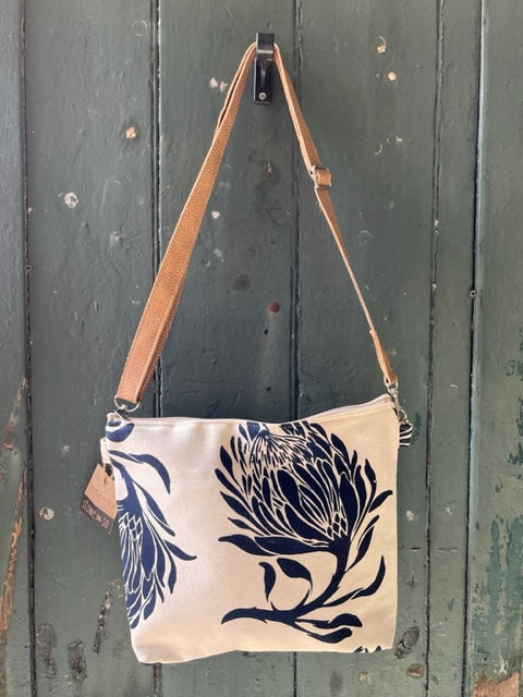 Stowe & So New Sling Bag - King Protea in Indigo