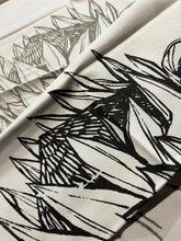 Load image into Gallery viewer, Protea Tea Towels Set. Grey and Charcoal.
