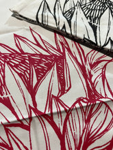 Load image into Gallery viewer, Protea Tea Towels Set. Red and Charcoal.
