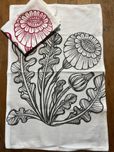 Load image into Gallery viewer, Poppy Tea Towels Set. Red and Charcoal.
