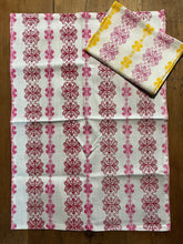 Load image into Gallery viewer, Hedges Tea Towels Set. Pink and Yellow.
