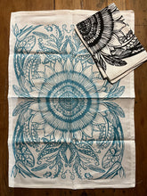 Load image into Gallery viewer, Floribunda Tea Towel Set. Blue and Charcoal.
