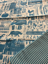 Load image into Gallery viewer, Small Town Tea Towel Set. Blue and Stripe.
